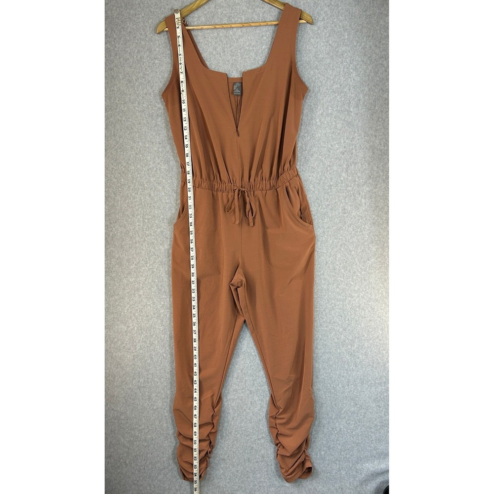 Prana Railay Tank Jumpsuit Rust Brown Clay Ruched‎ Ankle Pockets Womens Small - Picture 9 of 16